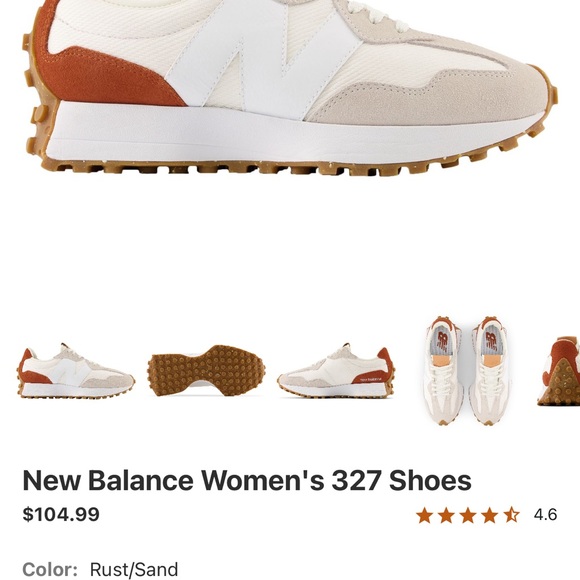 New Balance 327 Sea Salt & Rust size 8 -like new - Picture 10 of 10